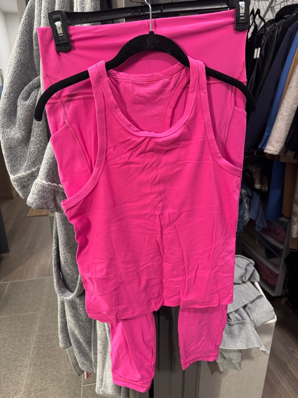 lululemon athletica Hot Pink Tank and Leggings Set
